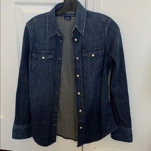 Dark Wash Denim Shirt Sz 2